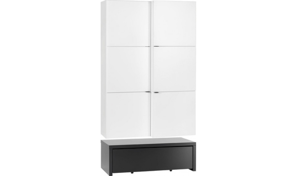 Bookcase close with platform 106x53 with draw Young Users white/black 106,6/53/194 | Young Users | ZIPhome.ee image 1
