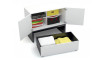 Cabinet 2-pieces with platform 106x53 with draw Young Users white/black 106,6/53/88 | 100% Quality Cabinet 2-pieces with platform 106x53 with draw Young Users white/black 106,6/53/88 | Bookcases and glass cases | ZIPhome.ee image 1